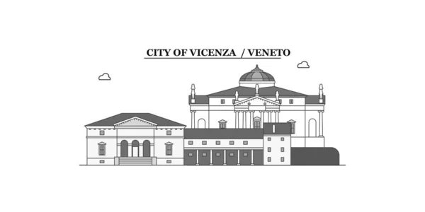 Italy Vicenza City Isolated Skyline Vector Illustration Travel Landmark — Stock vektor