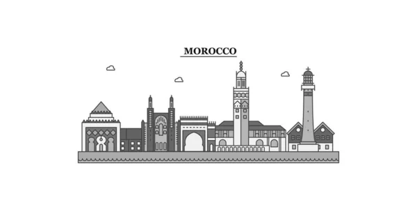 Morocco City Isolated Skyline Vector Illustration Travel Landmark — Stockový vektor