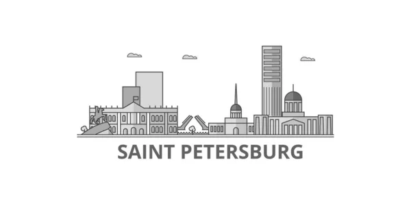 Russia Saint Petersburg City City Isolated Skyline Vector Illustration Travel — ストックベクタ