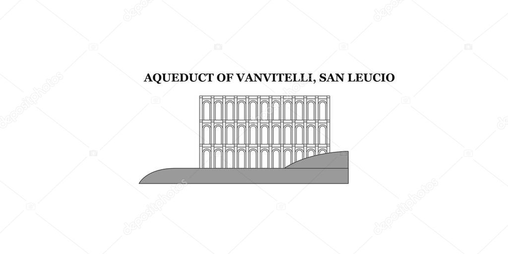 Italy, San Leucio city isolated skyline vector illustration, travel landmark