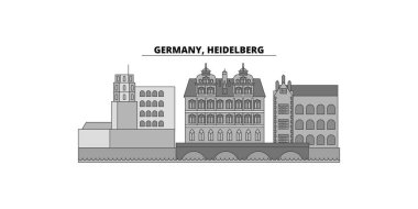 Germany, Heidelberg city isolated skyline vector illustration, travel landmark