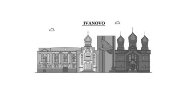 Russia, Ivanovo city isolated skyline vector illustration, travel landmark