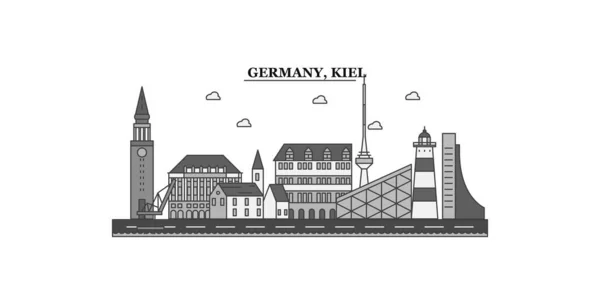 Germany Kiel City Isolated Skyline Vector Illustration Travel Landmark — Stock Vector