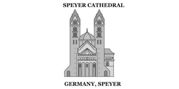 Germany Speyer City Isolated Skyline Vector Illustration Travel Landmark — Stok Vektör