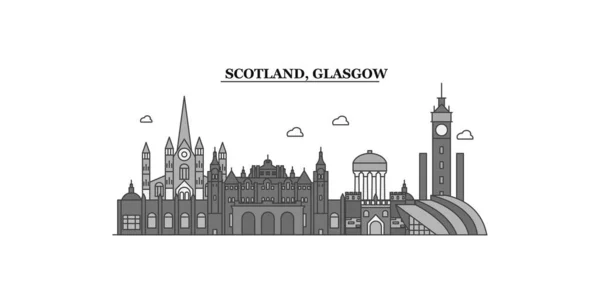 Scotland Glasgow City Isolated Skyline Vector Illustration Travel Landmark — Stockvektor