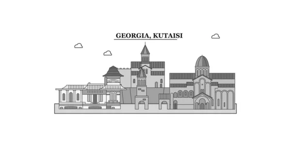 Georgia Kutaisi City Isolated Skyline Vector Illustration Travel Landmark — Vector de stock