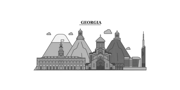Грузия Изолированные Горизонты Векторной Иллюстрации Путешествия Ориентир — стоковый вектор