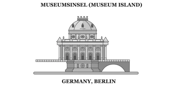 Germany Berlin Museum Island City Isolated Skyline Vector Illustration Travel — Image vectorielle