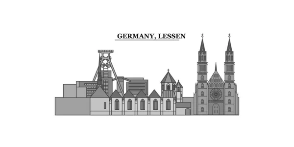 Germany Lessen City Isolated Skyline Vector Illustration Travel Landmark — Stockový vektor
