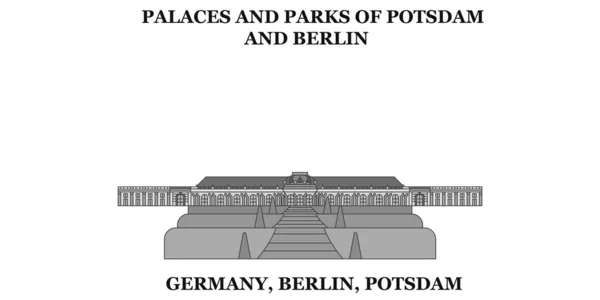 Germany Potsdam City City Isolated Skyline Vector Illustration Travel Landmark — Stok Vektör