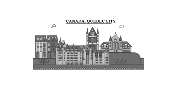 Canada Quebec City City Isolated Skyline Vector Illustration Travel Landmark — Image vectorielle