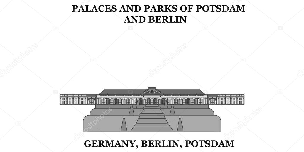 Germany, Potsdam City city isolated skyline vector illustration, travel landmark