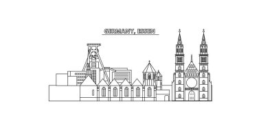 Germany, Essen city isolated skyline vector illustration, travel landmark
