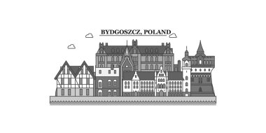 Poland, Bydgoszcz city isolated skyline vector illustration, travel landmark