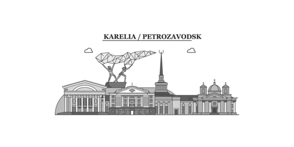 Ρωσία Petrozavodsk Πόλη Απομονωμένο Ορίζοντα Διανυσματική Απεικόνιση Ορόσημο Ταξιδιού — Διανυσματικό Αρχείο