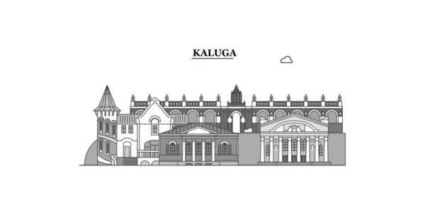 Russia Kaluga City Isolated Skyline Vector Illustration Travel Landmark — 图库矢量图片