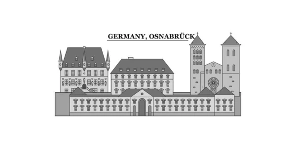 Germany Osnabruck City Isolated Skyline Vector Illustration Travel Landmark — Archivo Imágenes Vectoriales