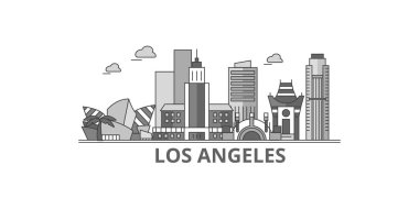 United States, Los Angeles City city isolated skyline vector illustration, travel landmark