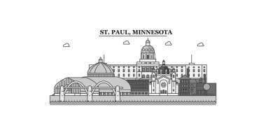 United States, St. Paul city isolated skyline vector illustration, travel landmark