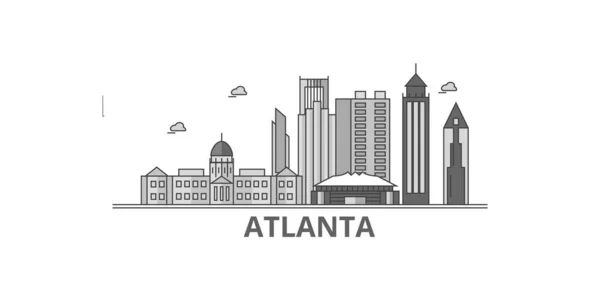 United States Atlanta City City Isolated Skyline Vector Illustration Travel — Vector de stock