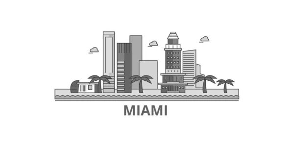 United States Miami City City Isolated Skyline Vector Illustration Travel — Vector de stock