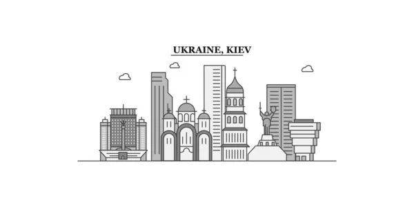 Ukraine Kiev City Isolated Skyline Vector Illustration Travel Landmark — Stockový vektor