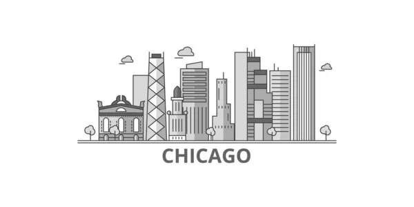 United States Chicago City City Isolated Skyline Vector Illustration Travel — Archivo Imágenes Vectoriales