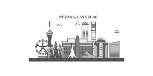 United States Las Vegas City Isolated Skyline Vector Illustration Travel — Stock Vector