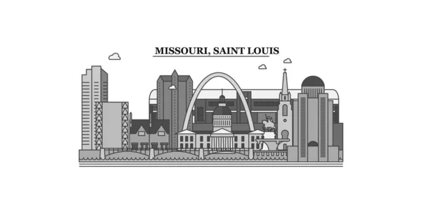 United States Saint Louis City Isolated Skyline Vector Illustration Travel — Vettoriale Stock