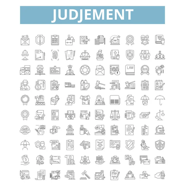 Judgement Icons Line Signs Web Symbols Set Vector Isolated Illustration — Wektor stockowy