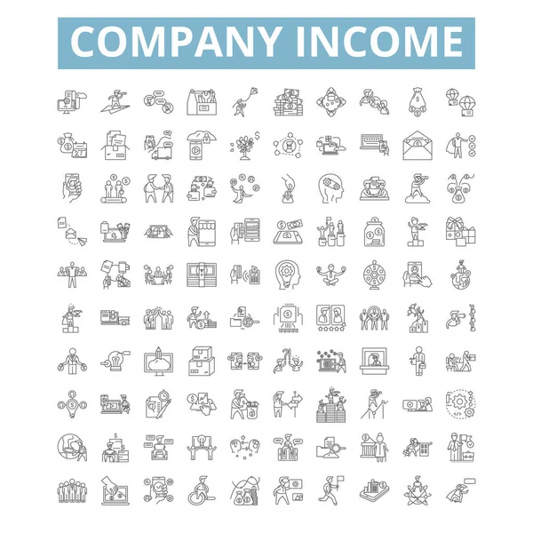 Company Income Icons Line Signs Web Symbols Set Vector Isolated — 스톡 벡터