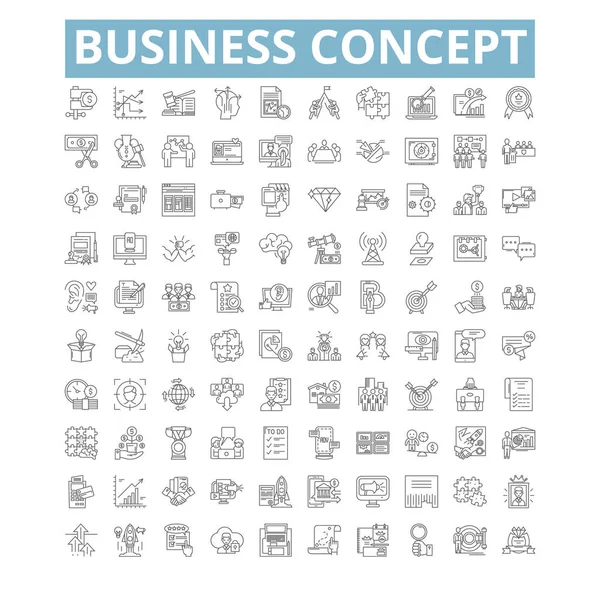 Business Concept Icons Line Signs Web Symbols Set Vector Isolated — Image vectorielle