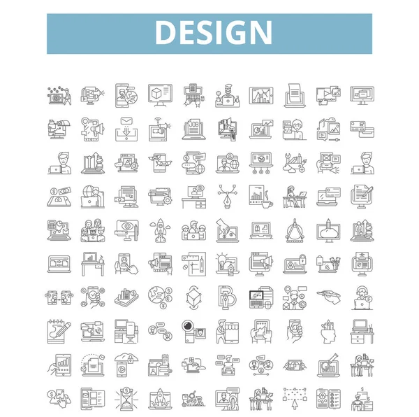 Design Icons Line Signs Web Symbols Set Vector Isolated Illustration — Image vectorielle