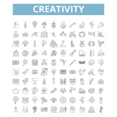Creativity icons, line signs, web symbols set, vector isolated illustration