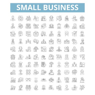 Small business icons, line signs, web symbols set, vector isolated illustration