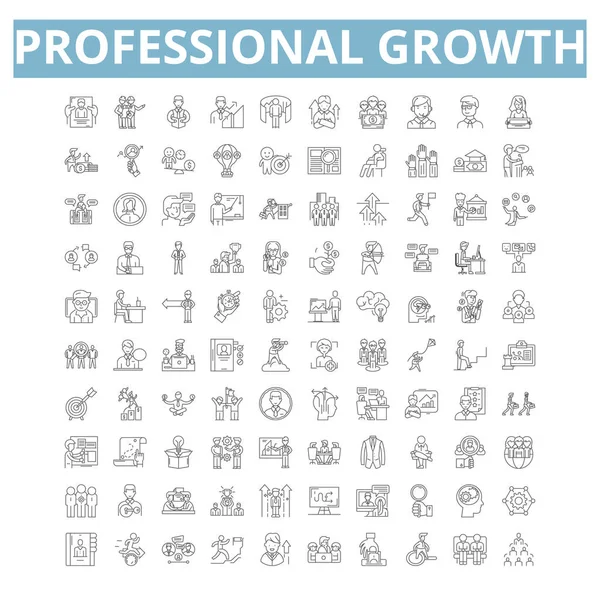 Professional Growth Icons Line Signs Web Symbols Set Vector Isolated — 스톡 벡터