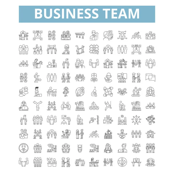 Business Team Icons Line Signs Web Symbols Set Vector Isolated — Image vectorielle