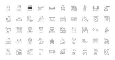 Appliances ideas, linear icons, line signs set, vector set
