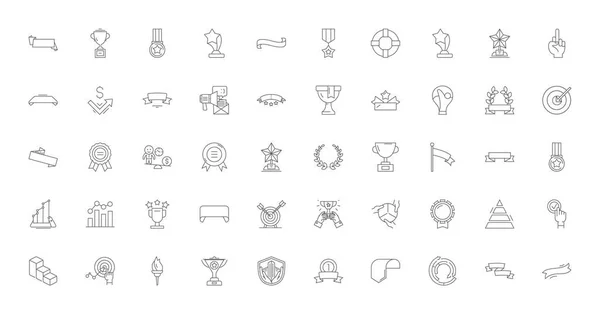 Awards Ideas Linear Icons Line Signs Set Vector Set — Wektor stockowy