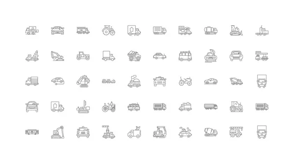 Cars Ideas Linear Icons Line Signs Set Vector Set — Stock Vector