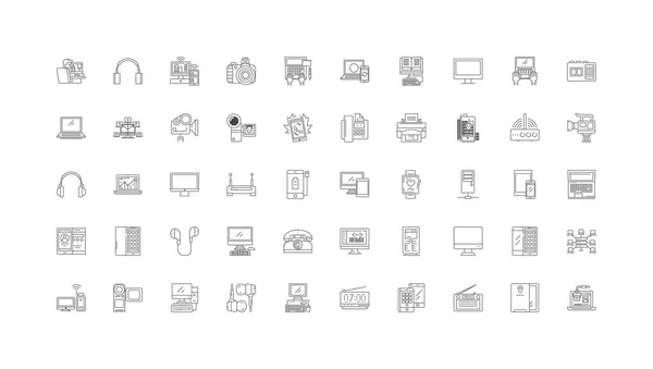 Device Ideas Linear Icons Line Signs Set Vector Set — Stock Vector
