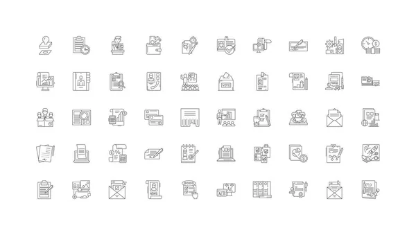 Document Concept Illustration Linear Icons Line Signs Set Vector Set - Stok Vektor