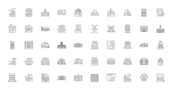 Architecture Ideas Linear Icons Line Signs Set Vector Set — стоковый вектор