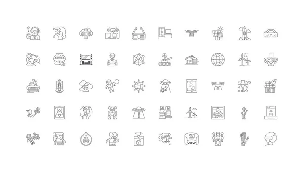 Future Ideas Linear Icons Line Signs Set Vector Set — стоковый вектор
