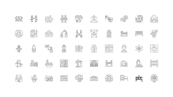 Engineering Ideas Linear Icons Line Signs Set Vector Set — Stock Vector