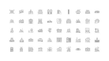 Home ideas, linear icons, line signs set, vector set