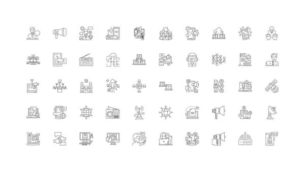 Connection Ideas Linear Icons Line Signs Set Vector Set — стоковый вектор