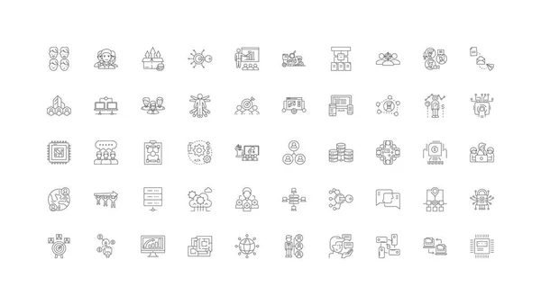 Distribution Concept Illustration Linear Icons Line Signs Set Vector Set — Διανυσματικό Αρχείο