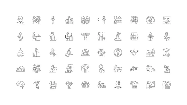 Career Concept Illustration Linear Icons Line Signs Set Vector Set — Stock Vector