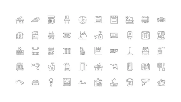 Homeware Concept Illustration Linear Icons Line Signs Set Vector Set — 图库矢量图片